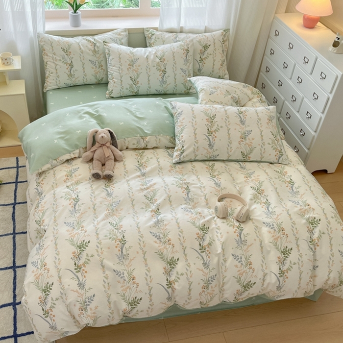 91家纺网 家纺一手货源 找家纺 呗旺鹿 2024新款全棉13372学生季三件套四件套 佰草集