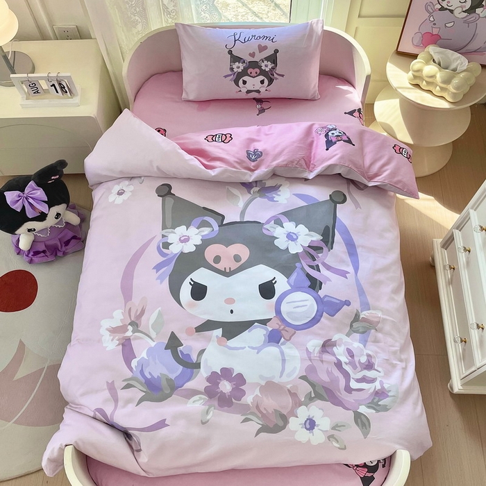 91家纺网 家纺一手货源 找家纺 蘭菲家纺 2024新款全棉幼儿园三件套 花仙子