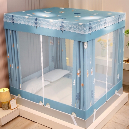 91家纺网 家纺一手货源 找家纺 （总）2025新款坐床遮光布款防尘床帘式蚊帐