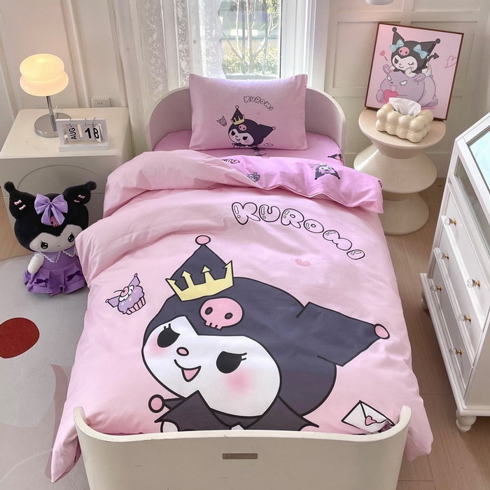 91家纺网 家纺一手货源 找家纺 蘭菲家纺 2024新款全棉幼儿园三件套 粉巴库