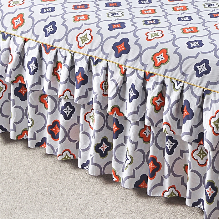 91家纺网 家纺一手货源 找家纺 小雨家纺 2026新款芦荟棉床裙三件套 初夏灰