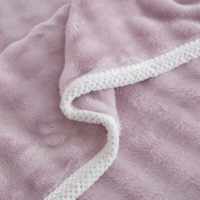 91家纺网 家纺一手货源 找家纺 卉晨家纺 2024新款牛奶绒兔毛绒空调毯午睡毯泡泡毛毯 霞光紫