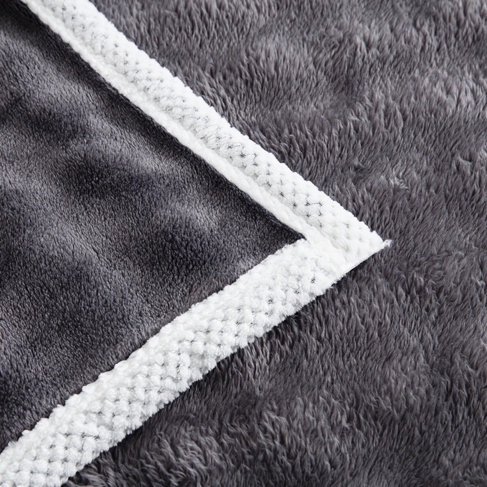 91家纺网 家纺一手货源 找家纺 卉晨家纺 2024新款牛奶绒兔毛绒空调毯午睡毯泡泡毛毯 绅士灰