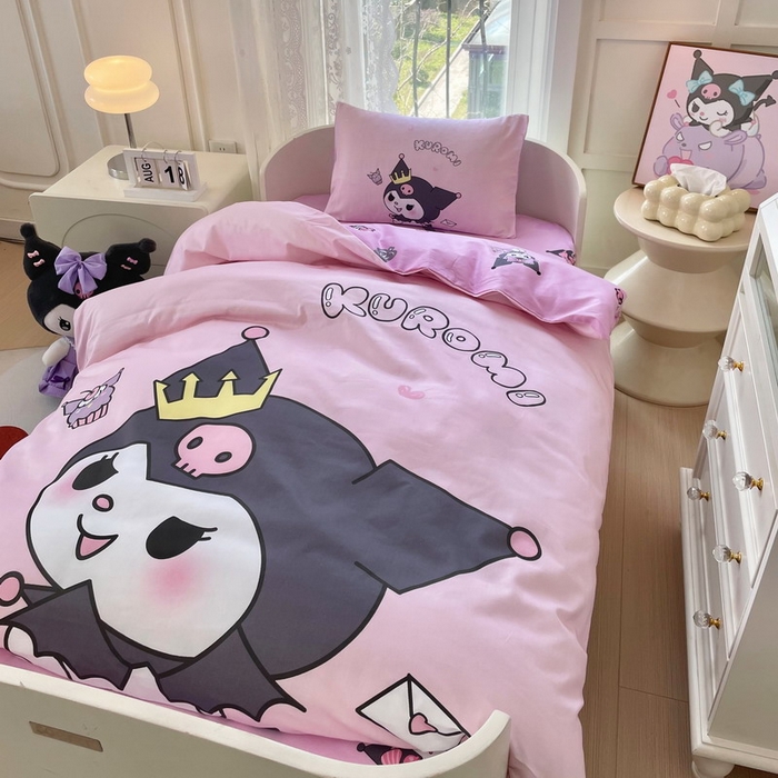 91家纺网 家纺一手货源 找家纺 蘭菲家纺 2024新款全棉幼儿园三件套 粉巴库