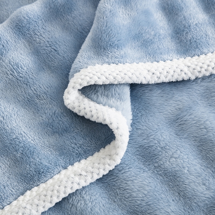 91家纺网 家纺一手货源 找家纺 卉晨家纺 2024新款牛奶绒兔毛绒空调毯午睡毯泡泡毛毯 天青蓝