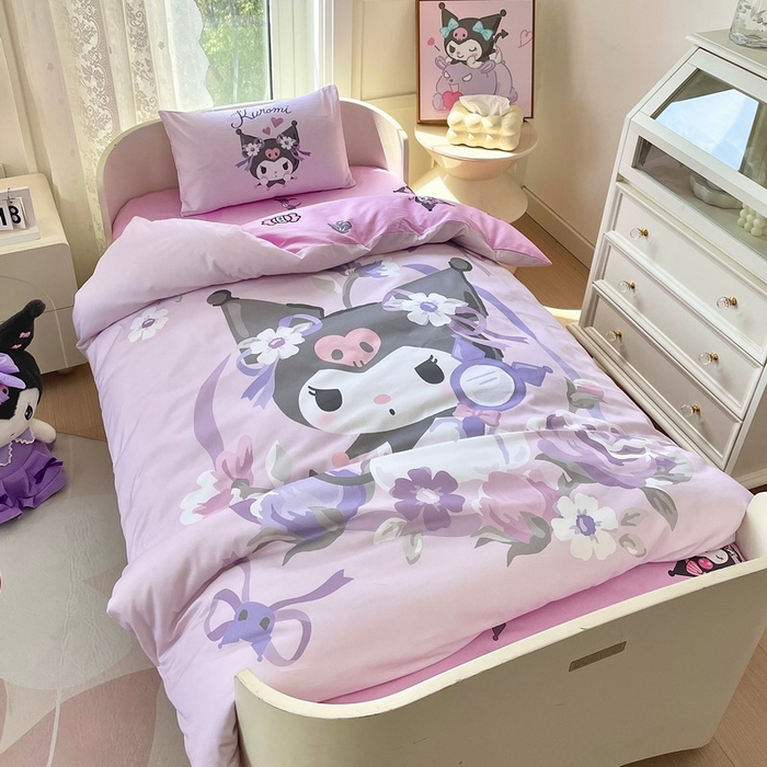 91家纺网 家纺一手货源 找家纺 蘭菲家纺 2024新款全棉幼儿园三件套 花仙子