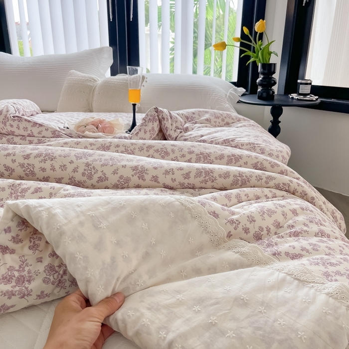 91家纺网 家纺一手货源 找家纺 奈萝家纺 2024新款法式花边款针织夏被春秋被可机洗 雅香