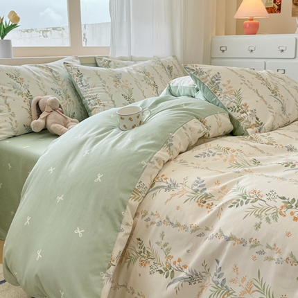 呗旺鹿 2024新款全棉13372学生季三件套四件套 佰草集