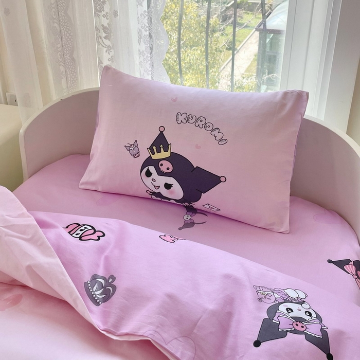 91家纺网 家纺一手货源 找家纺 蘭菲家纺 2024新款全棉幼儿园三件套 粉巴库