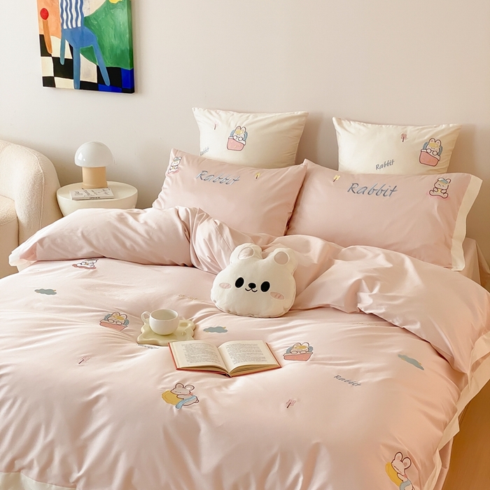 91家纺网 家纺一手货源 找家纺 （总）星野 2024秋冬新款棉四件套第一波--睡睡兔