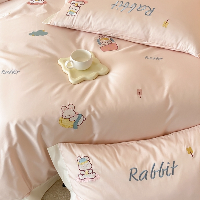 91家纺网 家纺一手货源 找家纺 （总）星野 2024秋冬新款棉四件套第一波--睡睡兔