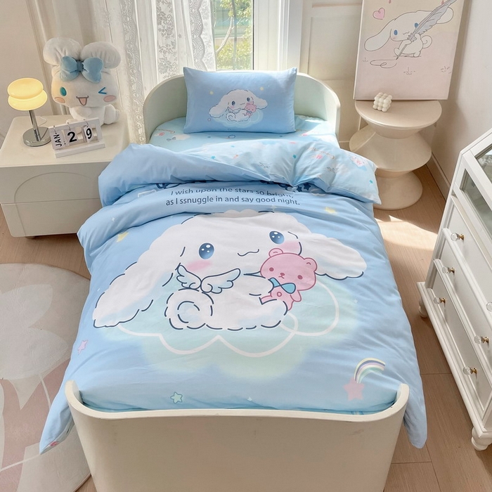 91家纺网 家纺一手货源 找家纺 蘭菲家纺 2024新款全棉幼儿园三件套 棉花糖