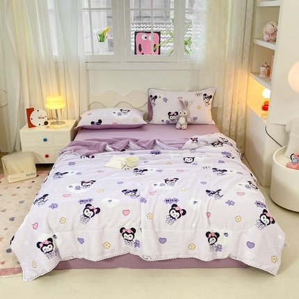 91家纺网 家纺一手货源 找家纺 （总）2025新款A类泡泡纱水洗棉夏被四件套