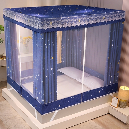 91家纺网 家纺一手货源 找家纺 （总）2025新款坐床遮光布款防尘床帘式蚊帐