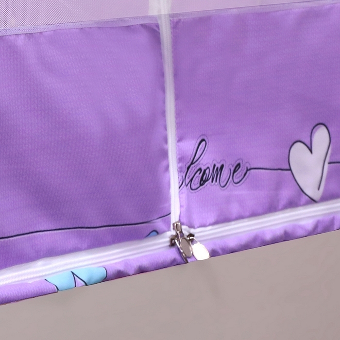 91家纺网 家纺一手货源 找家纺 2025新款坐床遮光布款防尘床帘式蚊帐 多彩心回底