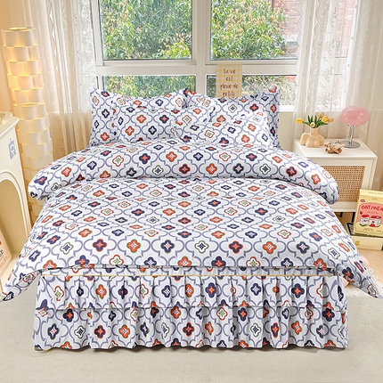 91家纺网 家纺一手货源 找家纺 （总）小雨家纺 2026新款芦荟棉床裙四件套