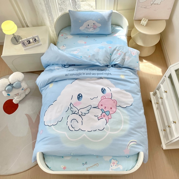 91家纺网 家纺一手货源 找家纺 蘭菲家纺 2024新款全棉幼儿园三件套 棉花糖