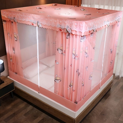 91家纺网 家纺一手货源 找家纺 （总）2025新款坐床遮光布款防尘床帘式蚊帐