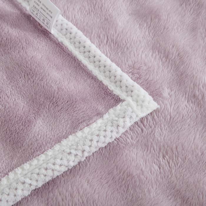 91家纺网 家纺一手货源 找家纺 卉晨家纺 2024新款牛奶绒兔毛绒空调毯午睡毯泡泡毛毯 霞光紫