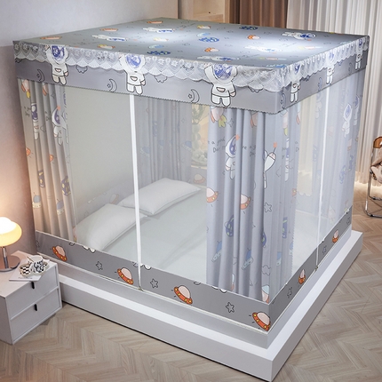 91家纺网 家纺一手货源 找家纺 （总）2025新款坐床遮光布款防尘床帘式蚊帐