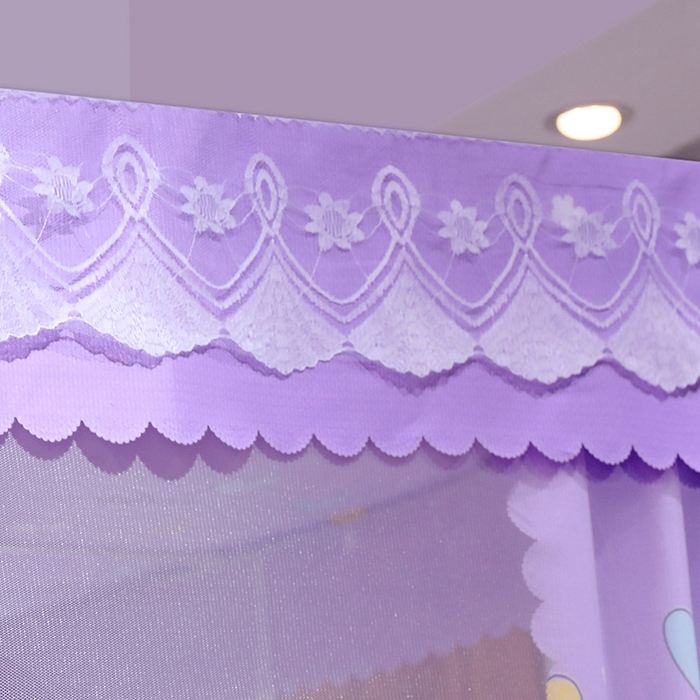 91家纺网 家纺一手货源 找家纺 2025新款坐床遮光布款防尘床帘式蚊帐 多彩心回底