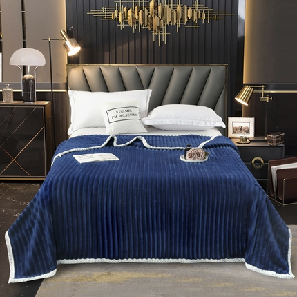 91家纺网 家纺一手货源 找家纺 （总）好艺佳毛毯 2025新款纯色兔兔绒大抽条包边贝贝绒毛毯床单盖毯加厚多用