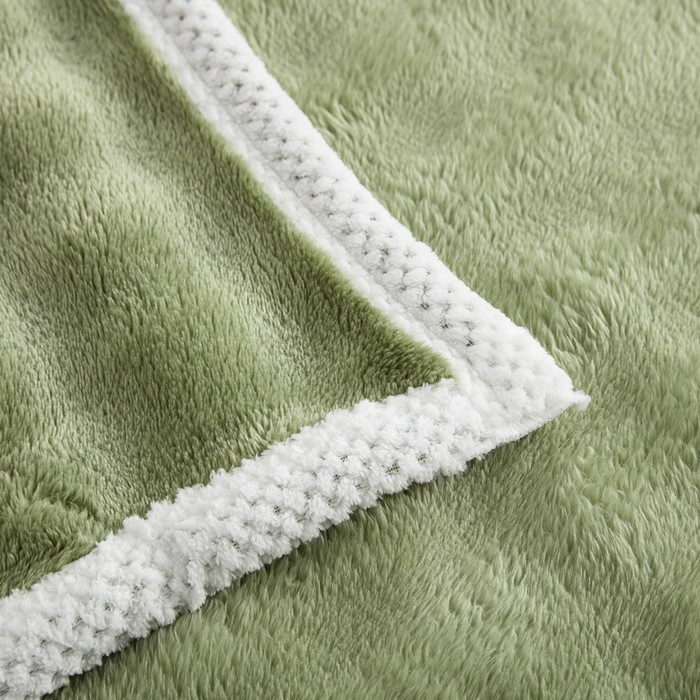 91家纺网 家纺一手货源 找家纺 卉晨家纺 2024新款牛奶绒兔毛绒空调毯午睡毯泡泡毛毯 抹茶绿