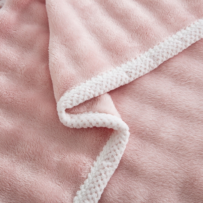 91家纺网 家纺一手货源 找家纺 卉晨家纺 2024新款牛奶绒兔毛绒空调毯午睡毯泡泡毛毯 少女粉