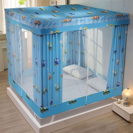 91家纺网 家纺一手货源 找家纺 （总）2025新款坐床遮光布款防尘床帘式蚊帐