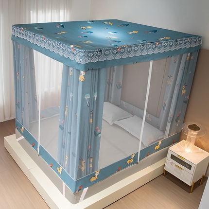 91家纺网 家纺一手货源 找家纺 （总）2025新款坐床遮光布款防尘床帘式蚊帐