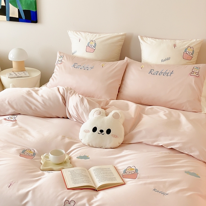 91家纺网 家纺一手货源 找家纺 （总）星野 2024秋冬新款棉四件套第一波--睡睡兔