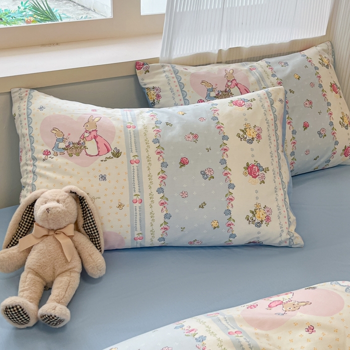 91家纺网 家纺一手货源 找家纺 呗旺鹿 2024新款全棉13372学生季三件套四件套 可妮兔的后花园