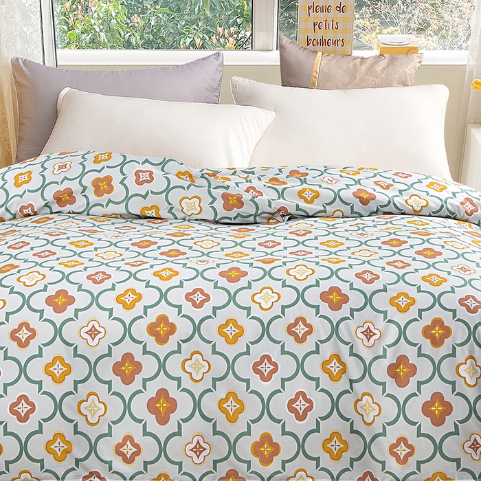 91家纺网 家纺一手货源 找家纺 小雨家纺 2026新款芦荟棉单被套 初夏绿