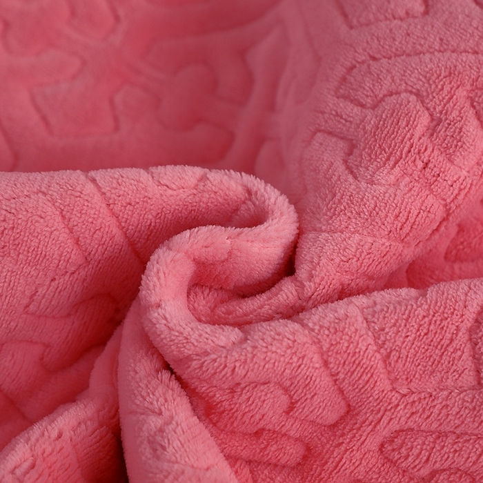 91家纺网 家纺一手货源 找家纺 晶缦家纺 2024新款纯色小花边牛奶绒床盖三件套 暖馨-豆沙