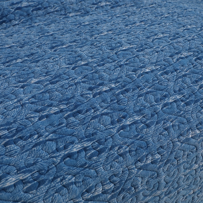 91家纺网 家纺一手货源 找家纺 晶缦家纺 2024新款水波纹色织牛奶绒床盖三件套 涟漪-宝石蓝