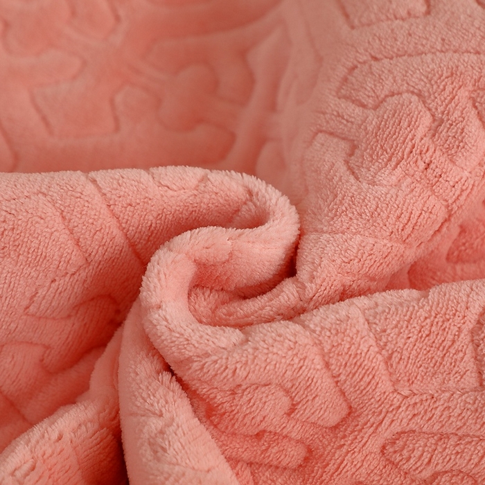 91家纺网 家纺一手货源 找家纺 晶缦家纺 2024新款纯色小花边牛奶绒床盖三件套 暖馨-玉色