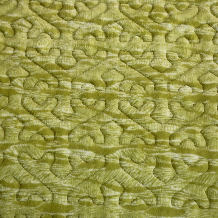 91家纺网 家纺一手货源 找家纺 晶缦家纺 2024新款水波纹色织牛奶绒床盖三件套 涟漪-浅绿