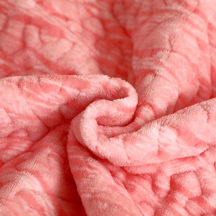 91家纺网 家纺一手货源 找家纺 晶缦家纺 2024新款水波纹色织牛奶绒床盖三件套 涟漪-粉玉