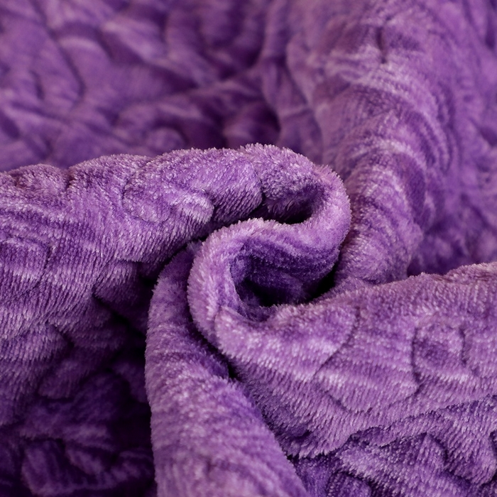 91家纺网 家纺一手货源 找家纺 晶缦家纺 2024新款水波纹色织牛奶绒床盖三件套 涟漪-罗兰紫