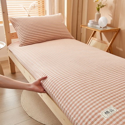 91家纺网 家纺一手货源 找家纺 2024新款水洗棉可拆洗棉花学生床褥垫褥子床垫 粉小格