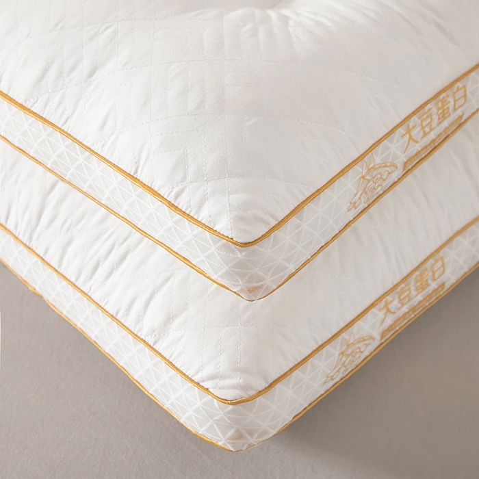 91家纺网 家纺一手货源 找家纺 2025新款大豆蛋白立体护颈椎枕头枕芯五星级酒店单人枕头宿舍家用48x74cm/只方形款