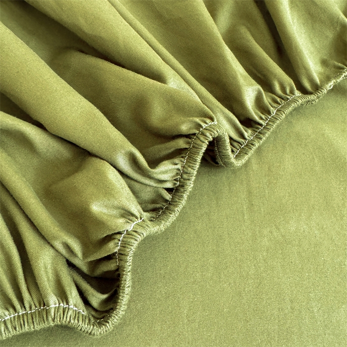 91家纺网 家纺一手货源 找家纺 眠博士 2024新款全棉13372学生床笠床垫保护套 床笠-军绿