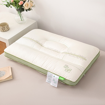 91家纺网 家纺一手货源 找家纺 （总）十仟 2024新款全棉贡缎小决决枕头枕芯绿色半圆决明子枕头枕芯头枕头枕芯芯