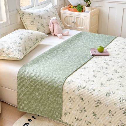 91家纺网 家纺一手货源 找家纺 岚吉家纺 2024新款A类双面全棉印花床盖 茶艺师