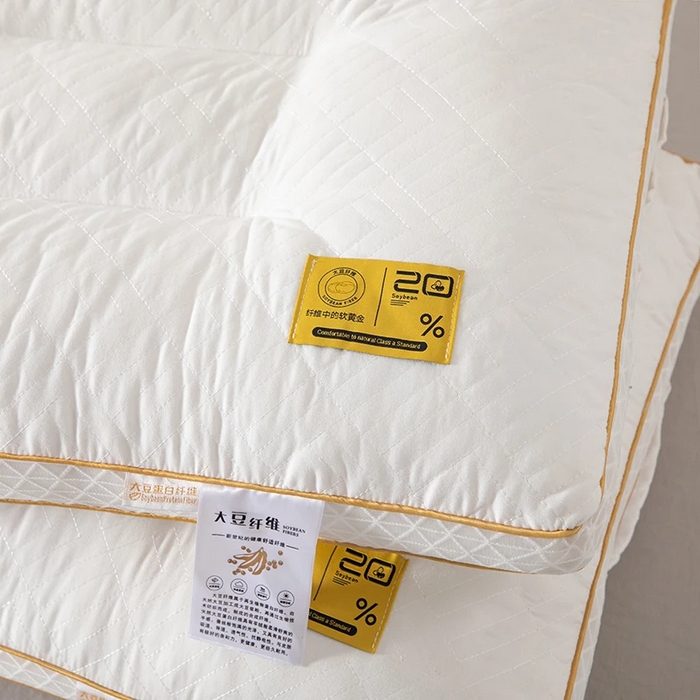 91家纺网 家纺一手货源 找家纺 （总）2025新款大豆蛋白立体护颈椎枕头枕芯五星级酒店单人枕头宿舍家用48x74cm/只