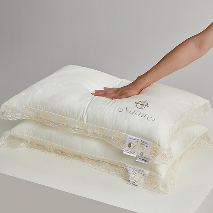 91家纺网 家纺一手货源 找家纺 乐可 2024新款法式润颜蚕咝枕 单边中枕