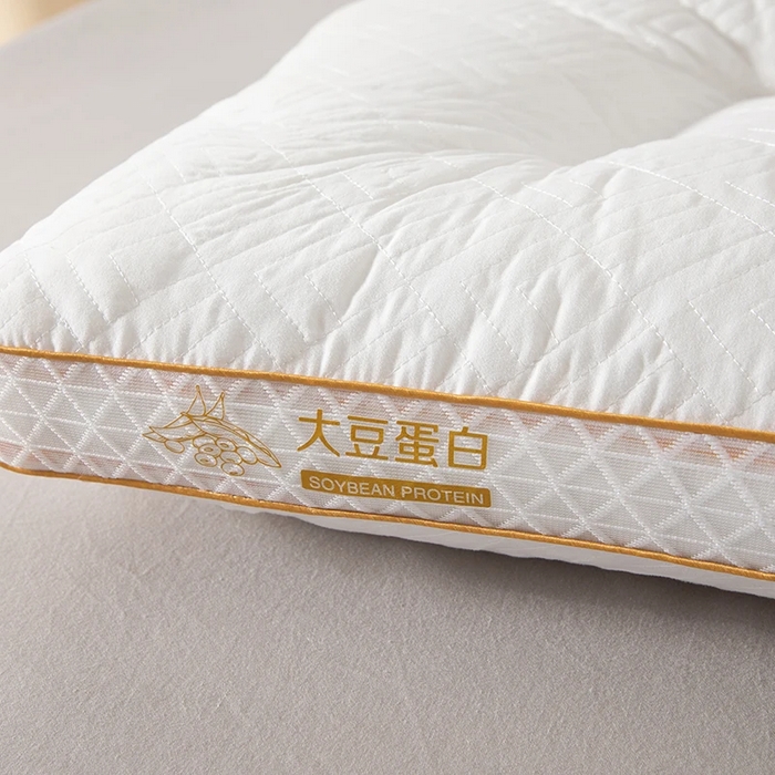 91家纺网 家纺一手货源 找家纺 2025新款大豆蛋白立体护颈椎枕头枕芯五星级酒店单人枕头宿舍家用48x74cm/只梯形款