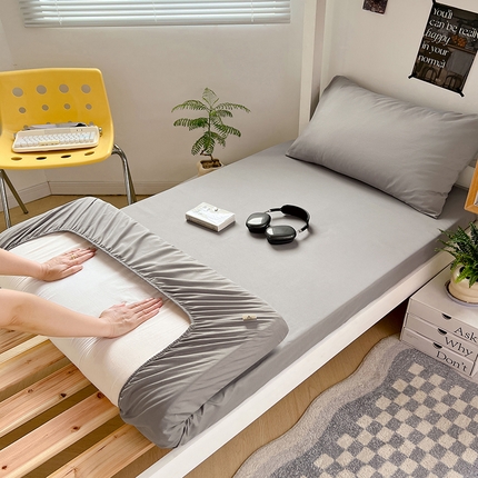 91家纺网 家纺一手货源 找家纺 曼陀罗 2025新款5A级抗菌水洗棉学生床笠 马斯灰