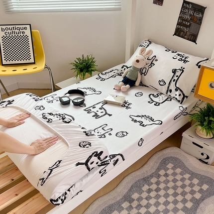 91家纺网 家纺一手货源 找家纺 （总）曼陀罗 2025新款5A级抗菌水洗棉学生床笠