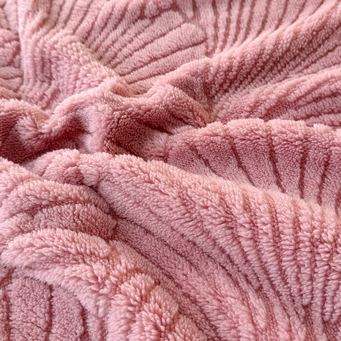 91家纺网 家纺一手货源 找家纺 芸锦豪 2024新款金贝壳塔芙绒羊羔绒毛毯 玫瑰粉
